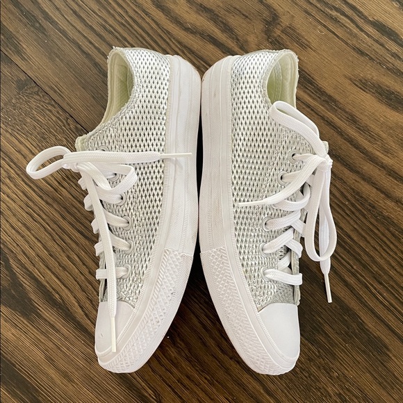 Perforated leather converse silver size 8 - Picture 7 of 9